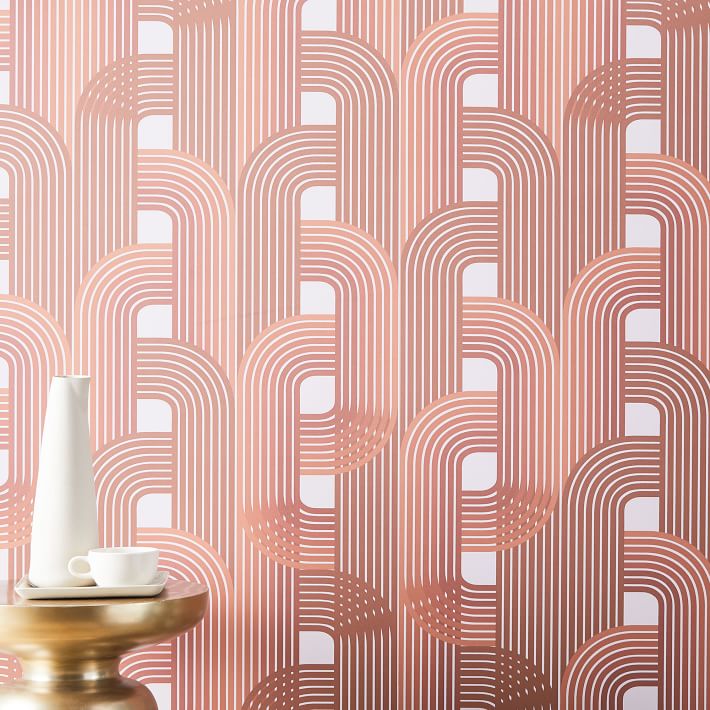 West Elm pink wallpaper