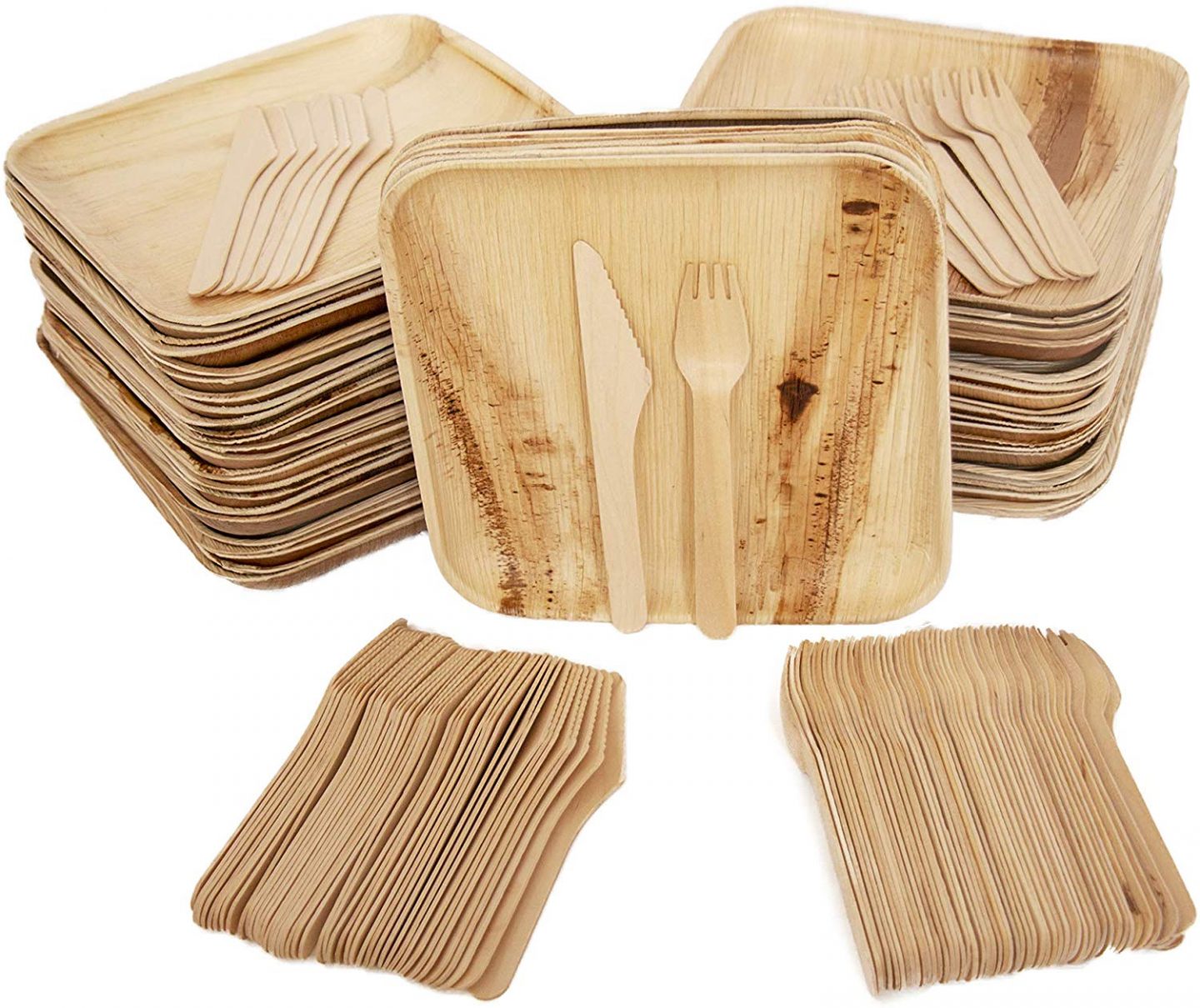 bamboo plates and forks