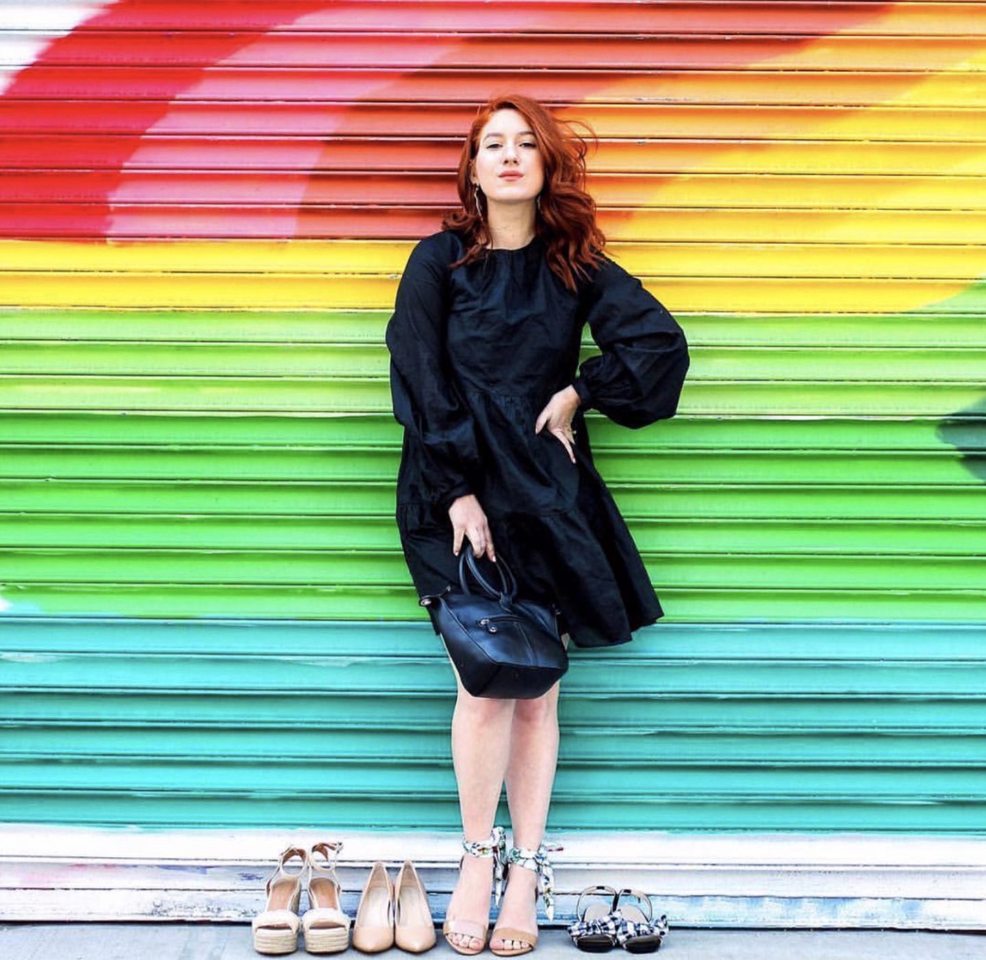 NYZ fashion blogger Megan Ziett poses for a paid partnership with Aerosoles.
