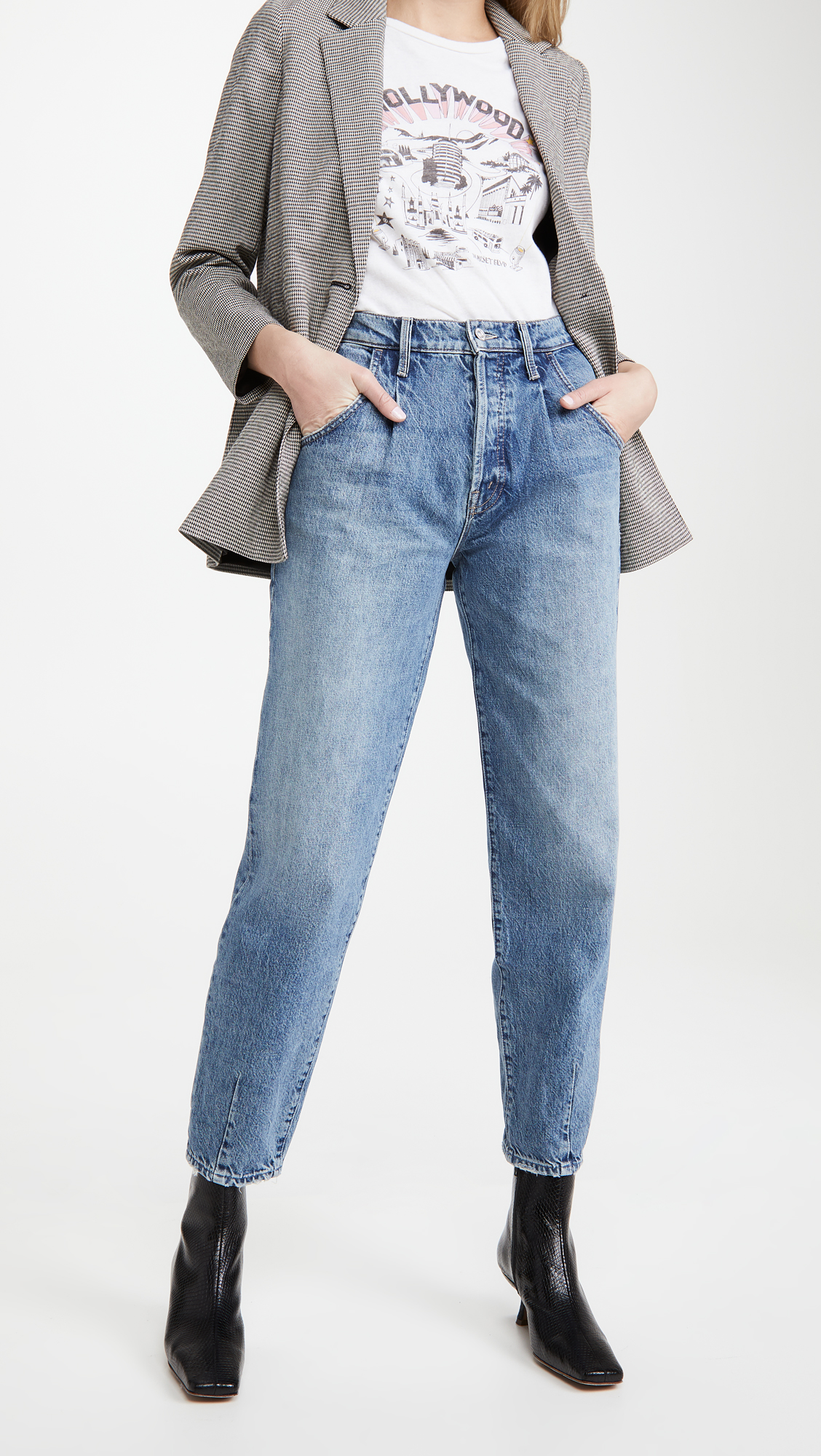 pleated jeans